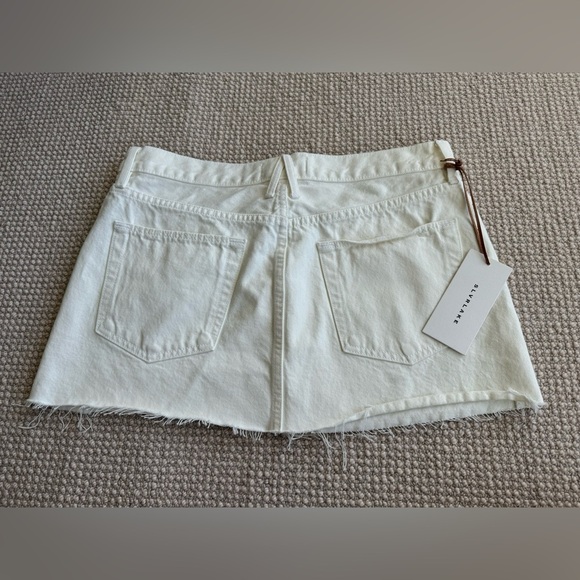 NWT SLVRLAKE Micro Mini Cut Off Skirt in Off White size 30 - Picture 5 of 12